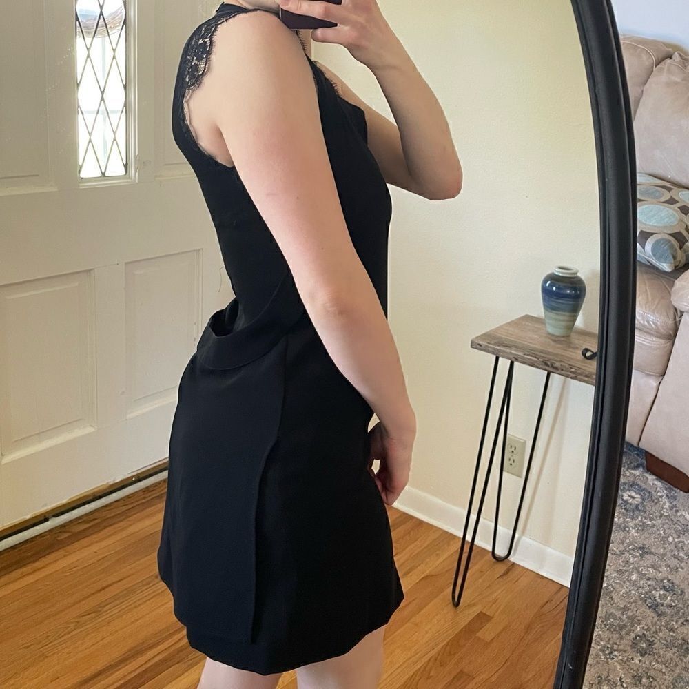 The Kooples Lace Cap Sleeve Mini Dress Black S - Picture 2 of 7